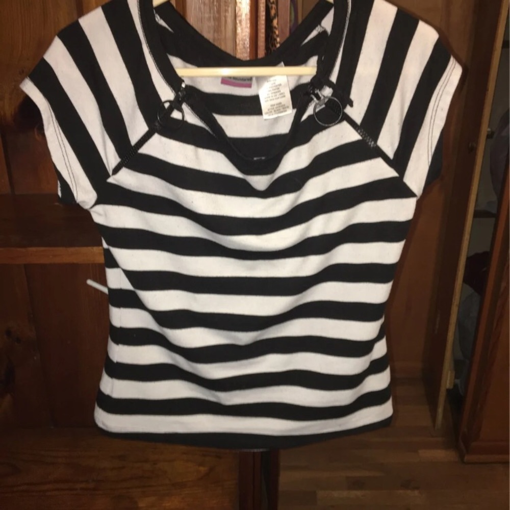 Striped Zipper Top